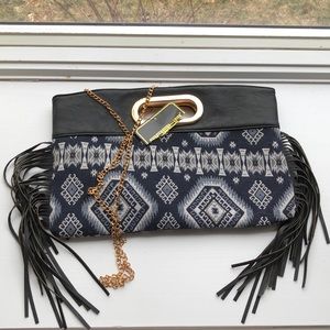 NWT ❤️ Sasha Tassle Clutch Purse with gold chain